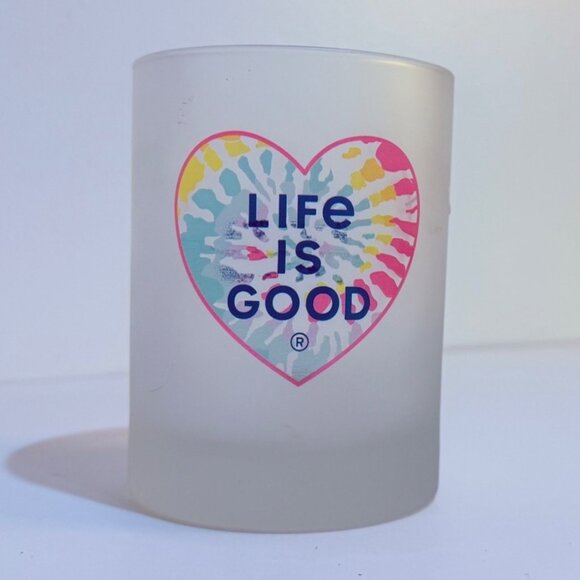 Life Is Good Cocktail Glass Tumbler Inspirational Drinkware Heart Candleholder - Picture 11 of 11